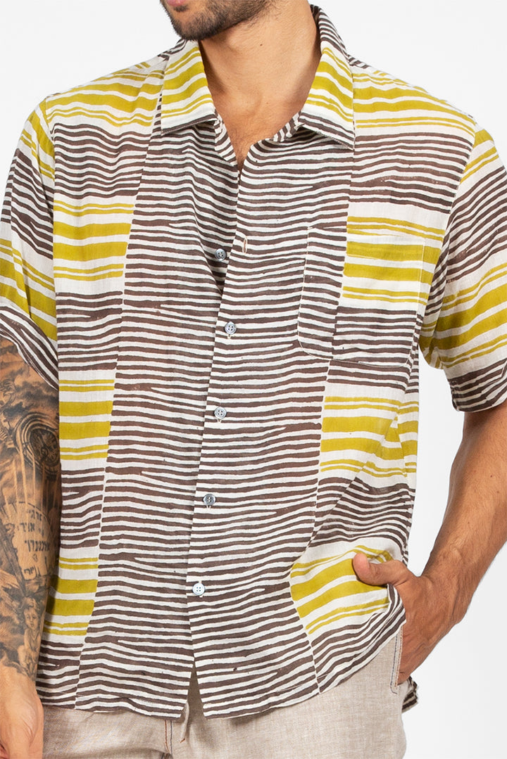 Fausto - Double zebra stripes camp shirt