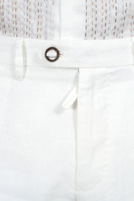 Jora - Linen Straight Pants with Slash Pockets