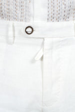 Jora - Linen straight pants with slash pockets