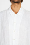 Eka - Short sleeves camp shirt with contrast color hemline hand stitching