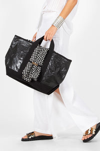 Gerda - Terpal Tote Bag with Block Printed Patch