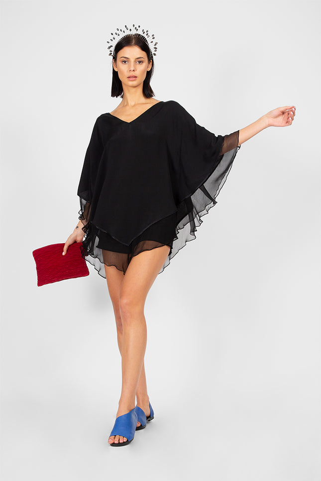 Inki - Chiffon Bordered Evening Triangle Top