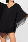 Inki - Chiffon bordered evening triangle top