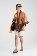Kuhu - Reversible khadi short kimono.
