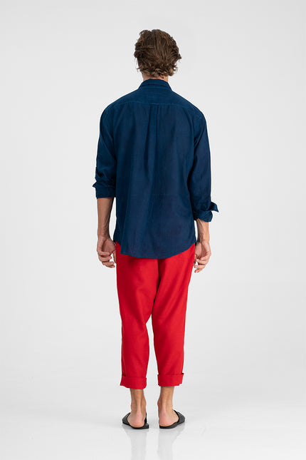 Ilan - Indigo khadi oversized long sleeves shirt