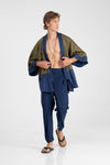 Junko - Reversible cotton and silk short kimono