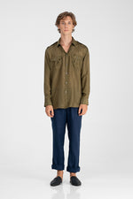 Koha - Unisex Silk Military Shirt.