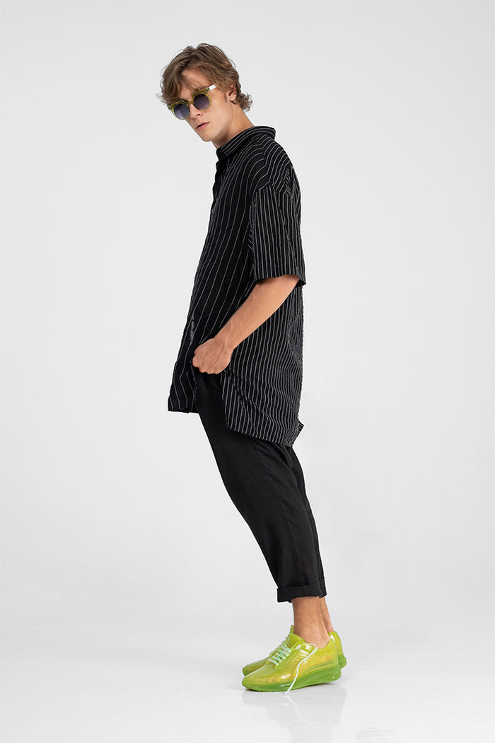 Halburt - Combinated stitching oversized shirt