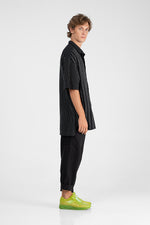 Halburt - Combinated stitching oversized shirt