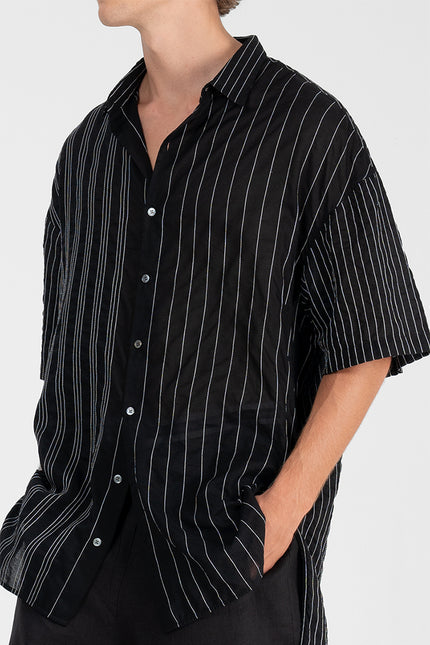 Halburt - Combinated Stitching Oversized Shirt