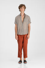 Keenon - Rolled short sleeves slim fit shirt
