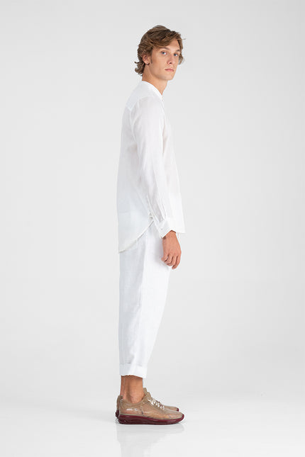 Bao - Lightweight Grandpa Collar Long Sleeves Dress