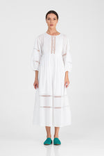 Kaine - Nylon stripes big sleeves long dress