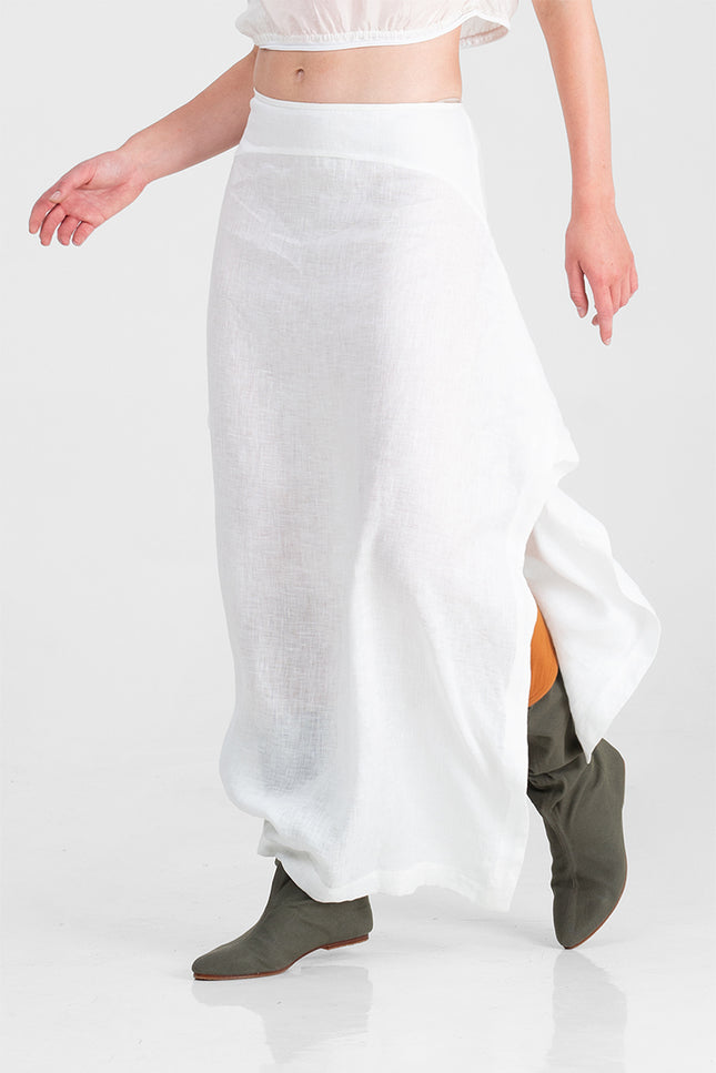 Tilt - Tilted Long Skirt with Side Slit