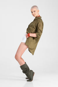 Koha - Unisex silk military shirt