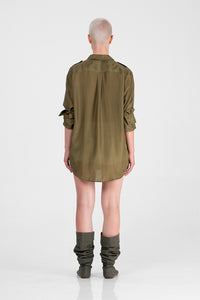 Koha - Unisex silk military shirt