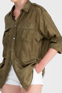 Koha - Unisex silk military shirt