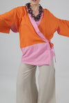 Keola - Reversible cotton kimono with circle applique