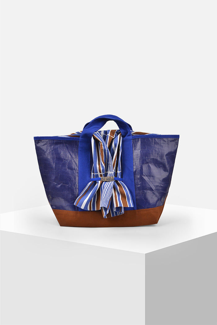 Gerda - Terpal Tote Bag with Block Printed Patch