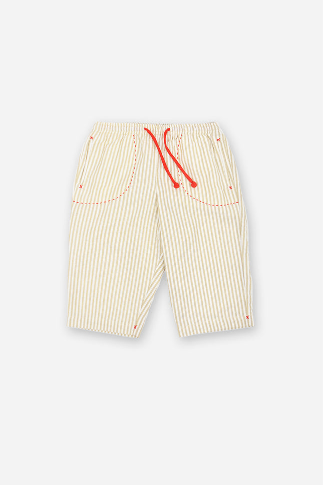 Come Play with Me - Textured Cotton Stripe Pants