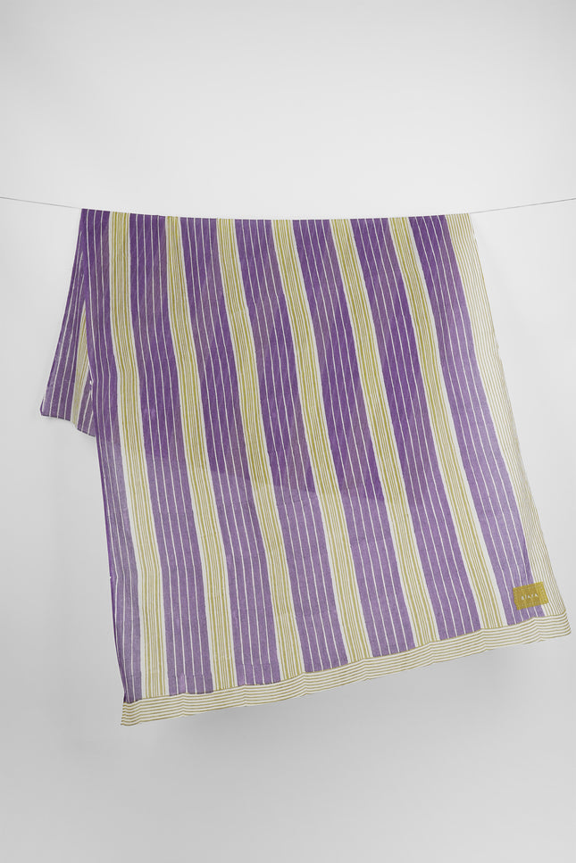 Fareena - Dual Color Big and Small Stripes Sarong