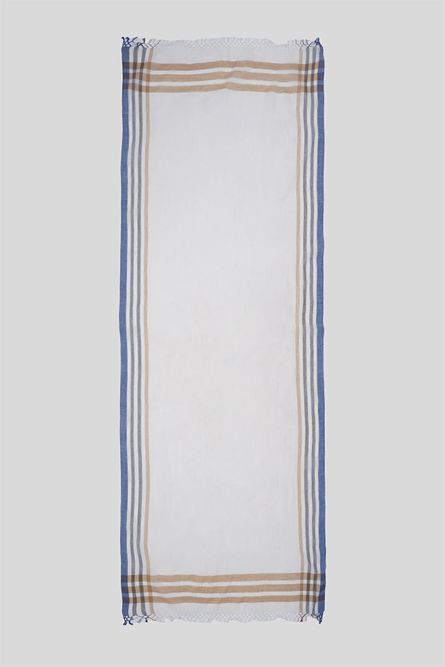 Aarav - Decorative Check Border Woven Scarf