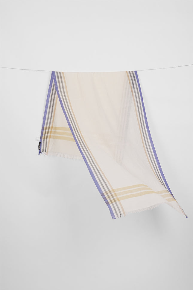 Aarav - Decorative Check Border Woven Scarf