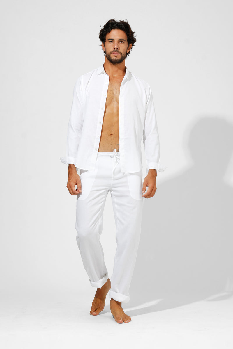 Calli - Classic Linen Long Sleeve Shirt