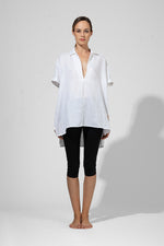 Hannah - Signature oversized polo shirt with deep v-opening