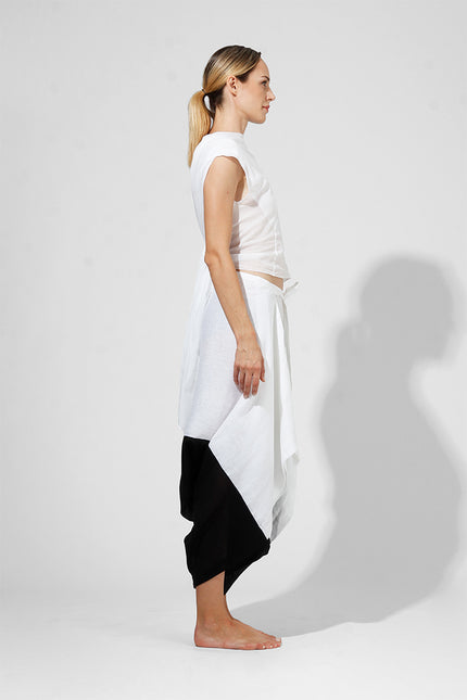 Wonton - Dual fabric draped trousers