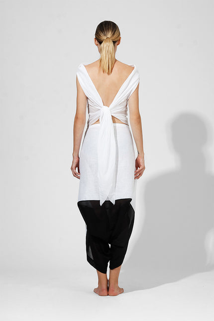 Wonton - Dual fabric draped trousers