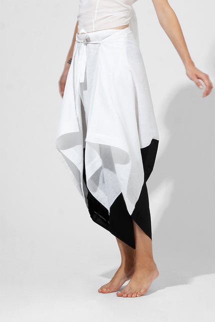 Wonton - Dual fabric draped trousers