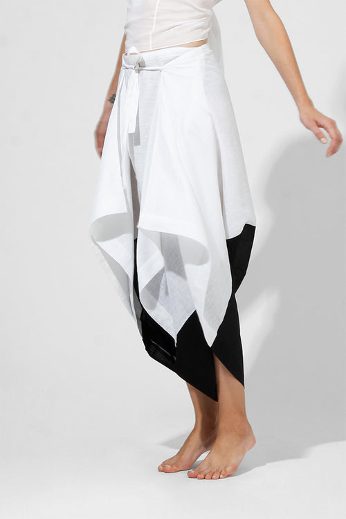 Wonton - Dual fabric draped trousers